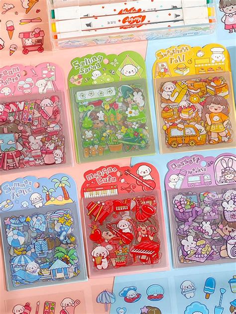 10pcs Cartoon Graphic Random Sticker Kawaii Stickers Cute Stationery