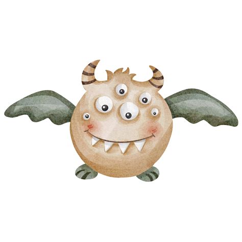 Cute Monster Watercolor 23297536 Png