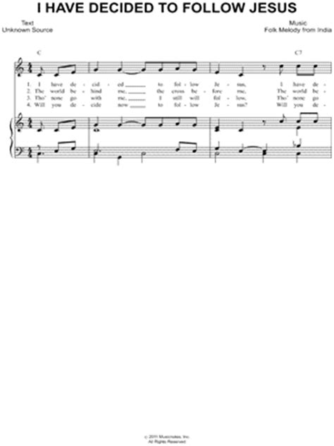 "I Have Decided to Follow Jesus" Sheet Music - 6 Arrangements Available ...