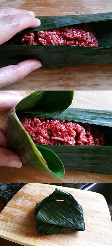 Northern Thai Steamed Rice With Pork Blood ข้าวกั๊นจิ๊น