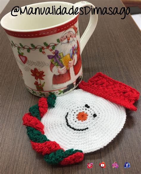 Posavasos navideño tejido a crochet Ganchillo manualidades Croché