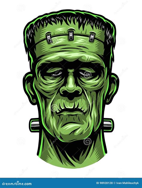 Color Illustration Of Frankenstein Head Stock Vector Illustration Of