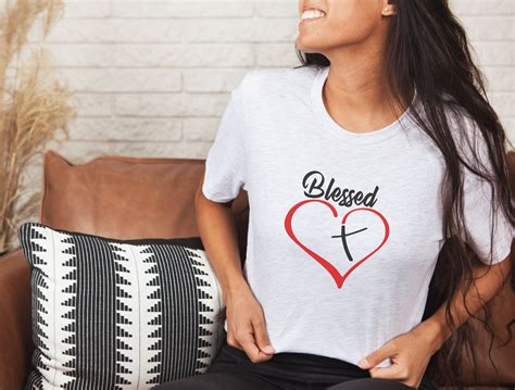 Blessed Shirt Blessed Heart Womens Christian T Shirt Etsy