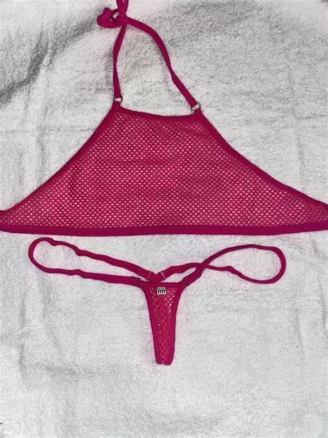 Wicked Weasel Microminimus Rare Red Micro Mesh String Bikini Sz Xs New