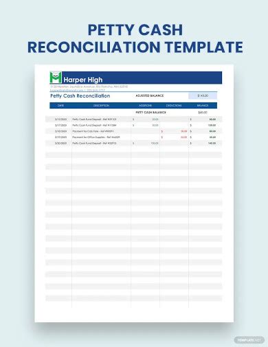 Petty Cash Reconciliation Template Doctemplates | The Best Porn Website