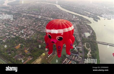 A Squid Shaped Hot Air Balloon Flies Over The Ancient Capital Of Hue