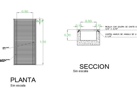 Rejilla Pluvial En Autocad Descargar Cad Kb Bibliocad