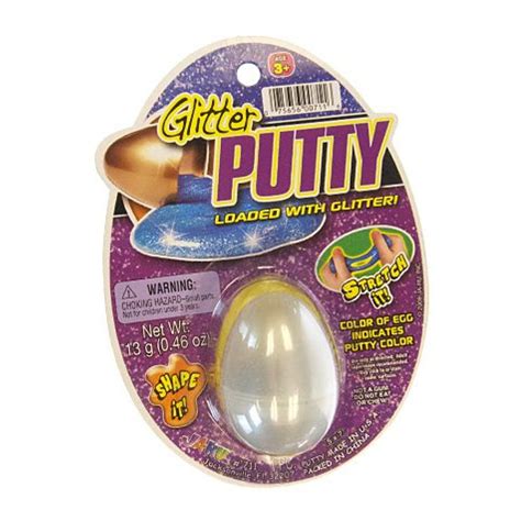 Glitter Putty White Silver Classic Egg Silly Putty Solid Liquid Toy In Plastic Egg