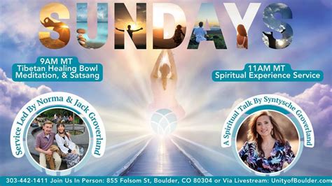 Unity of Boulder Spiritual Center Sunday Spiritual Experiences | Unity ...