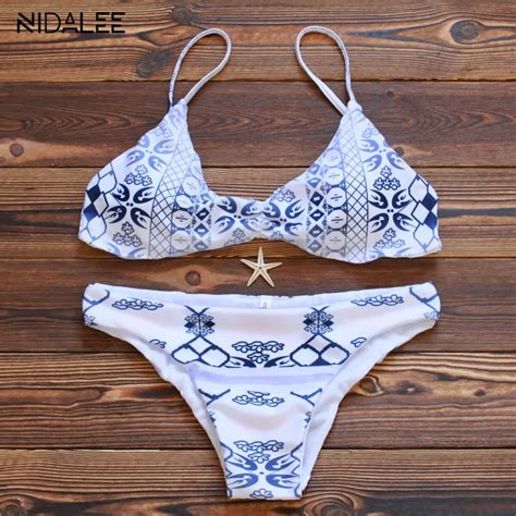 Nidalee New Printed Vintage Bikini Brazilian Retro Sex Swimsuit