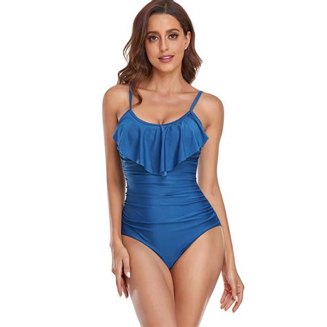 Stroje kąpielowe Sexy Ruffles One Piece Large Size 13558377032 Allegro pl