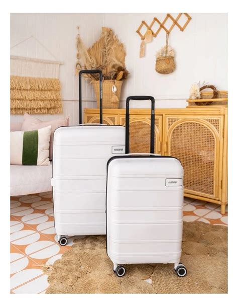 American Tourister Light 55cm Max Spinner In Off White MYER