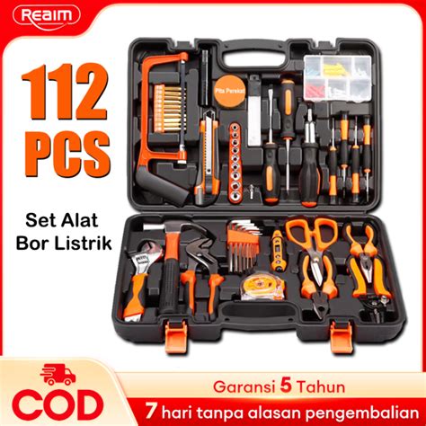 Reaim Hand Toolset 112PCS Tool Kit Alat Rumah Tangga Tool Kit Set