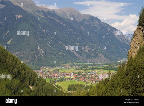 Overview On The Village Of Umhausen And The Otztal Valley In Summer In