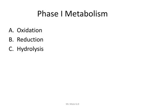 Medicinal chemistry on metabolism(Phase I & Phase II Reactions) | PPT