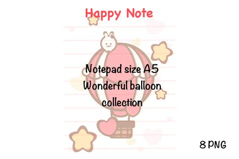 Wonderful Balloon Notepad Size A5 Graphic By SPsweet Creative Fabrica