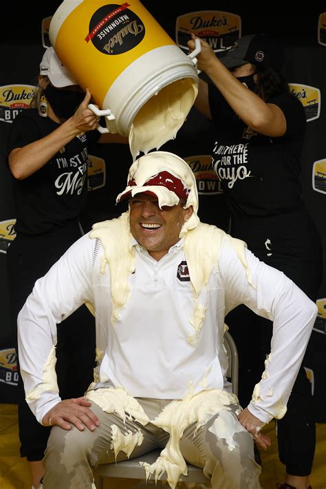 Dukes Mayo Bowl Photos South Carolinas Shane Beamer Covered In Mayo