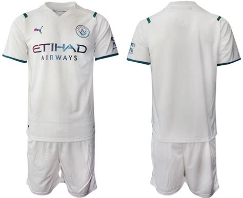 Manchester City Herren Auswärts Trikot 2021 22 weiß hellblau