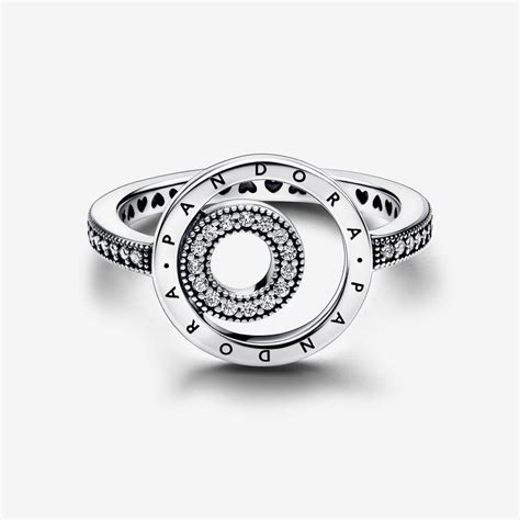 Pandora Signature Logo Circles Pavé Ring Sterling Silver Pandora Us