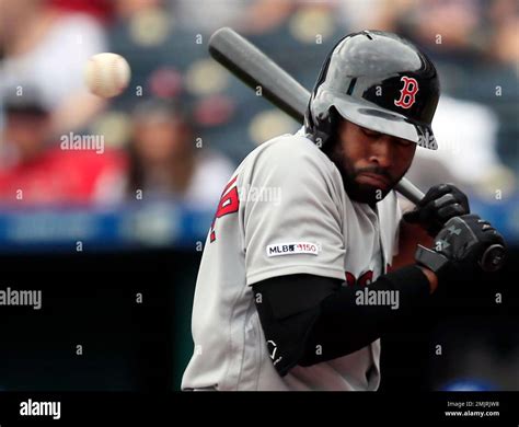 Boston Red Sox Jackie Bradley Jr Is Hit By A Pitch From Kansas City