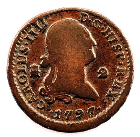 Spain Carlos IV 2 Maravedis 1797 Segovia Cobre 2 7 G EBay