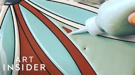 Handmade Ceramic Tiles Are Colorfully Painted - YouTube