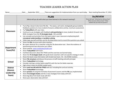 Sample Action Plan For Teachers Action Plan Template How To Plan Images