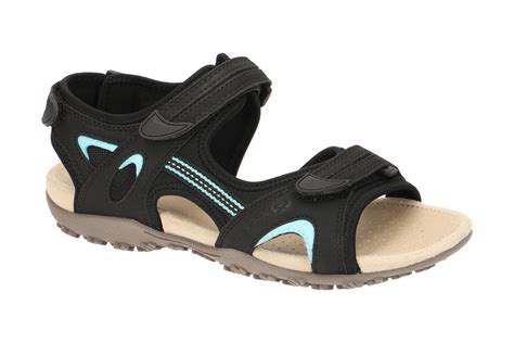 Geox Strel Damen Sandale Schwarz Blau D B Schuhhaus Strauch