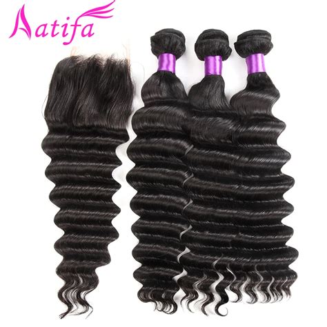 Malaysian Loose Deep Wave Bundles With Closure 100 Human Hair 3