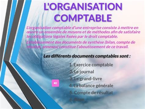 ORGANISATION COMPTABLE