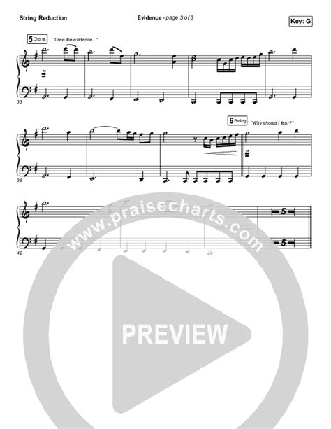 Evidence String Reduction Sheet Music Pdf Josh Baldwin Praisecharts