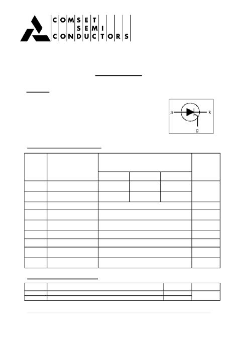 BT151 datasheet(1/3 Pages) COMSET | THYRISTORS