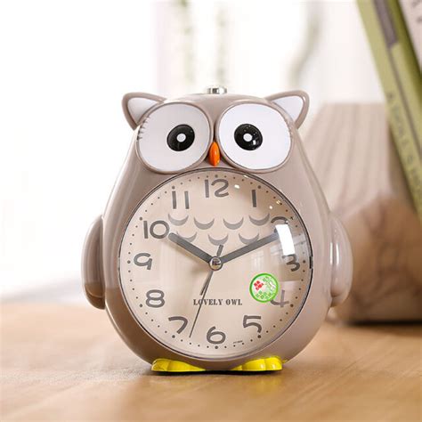 Novelty Silent Sweep Snooze Animal Fox Owl Talking Alarm Clock For Kids