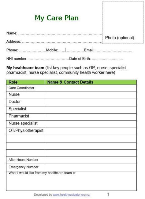 Discharge Plan Template