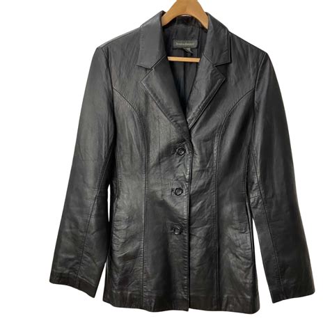 Banana Republic Womens Size L Leather Jacket Black S