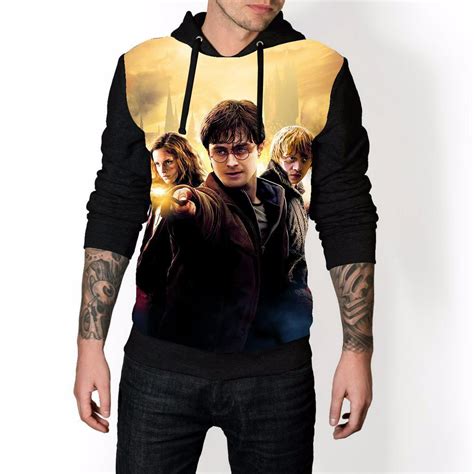 Moletom Masculino Canguru Harry Potter Estampado Full Blusa De Frio