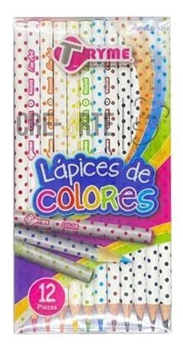 Lápices De Colores Tryme Lunares 12 Piezas