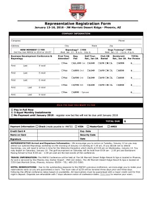 Fillable Online Representative Registration Form Mafsiorg Fax Email