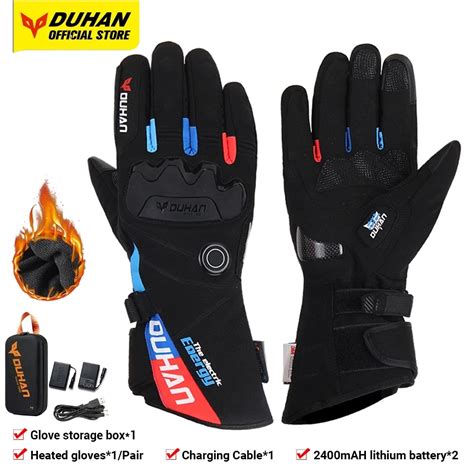 DUHAN Heating Gloves Battery Powered Winter Thermal Motorcycle Heating