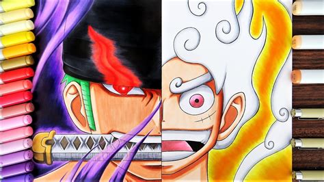 Drawing Zoro King Of Hell Luffy Gear One Piece Youtube