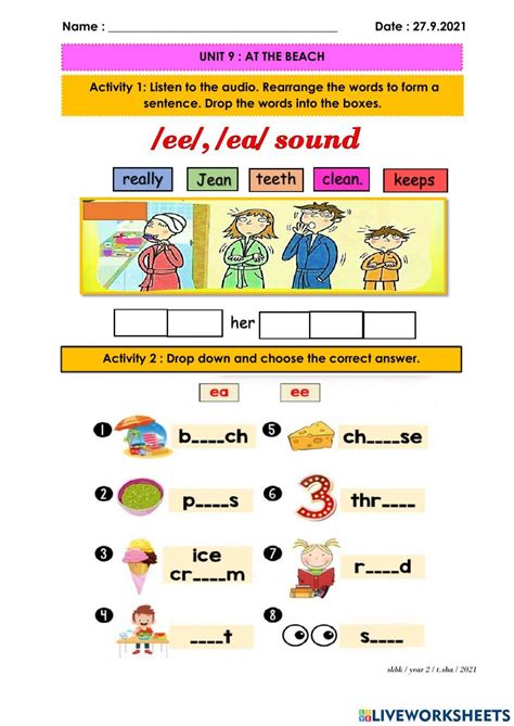 Phonic Ea Ee Worksheet Live Worksheets