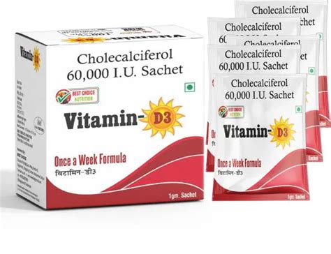 Best Choice Nutrition Vitamin D3 Cholecalciferol 60000 IU 1 Gm Sachets