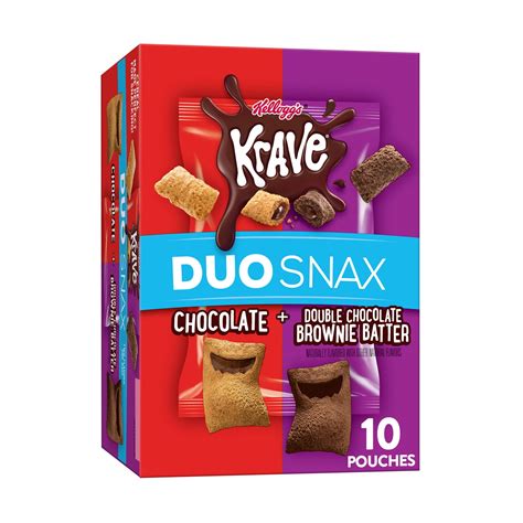 Kellogg S Krave Duo Snax Chocolate And Double Chocolate Brownie Batter