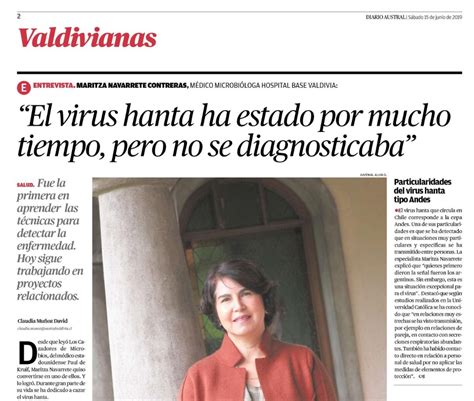 Dra Maritza Navarrete Habla De Hantavirus Noticias Uach