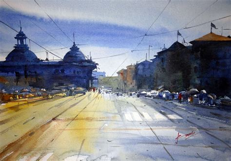 Watercolor Cityscape At Paintingvalley Explore Collection Of