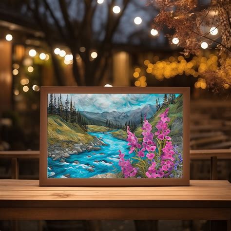 Alaskan Fireweed Digital Art Print Wool Painting Style Vibrant Pink