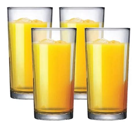 Juego De Vasos Multiusos Long Drink Water Juice De 255 Ml 4 Unidades Color Incoloro Mercadolibre