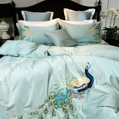 Peacock Duvet Cover Set Egyptian Cotton 600 Tc Luxury Designer