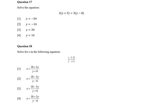 Solved Solve The Equation 2y53y−8 1 Y−34 2 Y−14