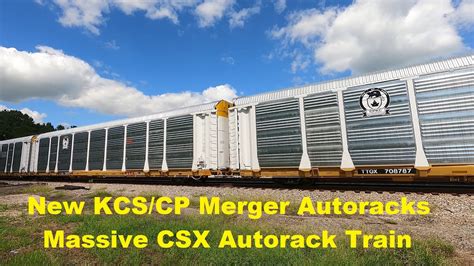 Massive CSX Autorack Train With New CPKC KCS CP Merger Autoracks